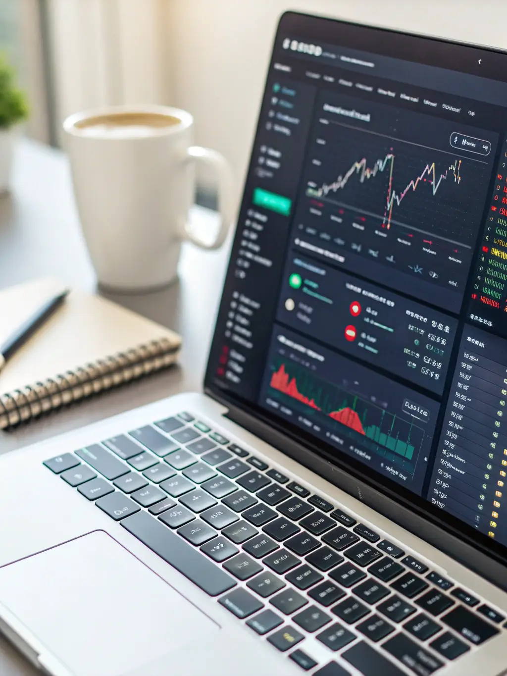 A secure digital platform showing real-time investment performance data, emphasizing transparency and control for clients.
