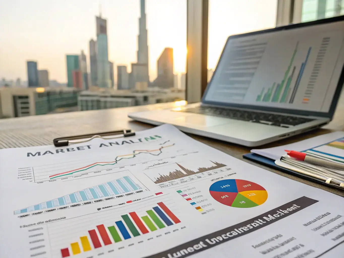 A detailed market analysis report with charts and graphs, highlighting key investment opportunities.